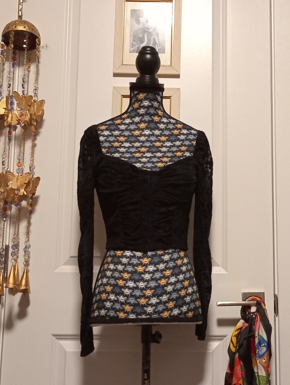 Goth Forever 21 black floral mesh top